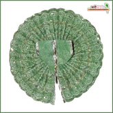 Embroidery Net Thread Sitara Work Olive Green Laddu Gopal Poshak